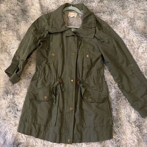 LOFT Olive Green Utility Anorak Jacket | XS